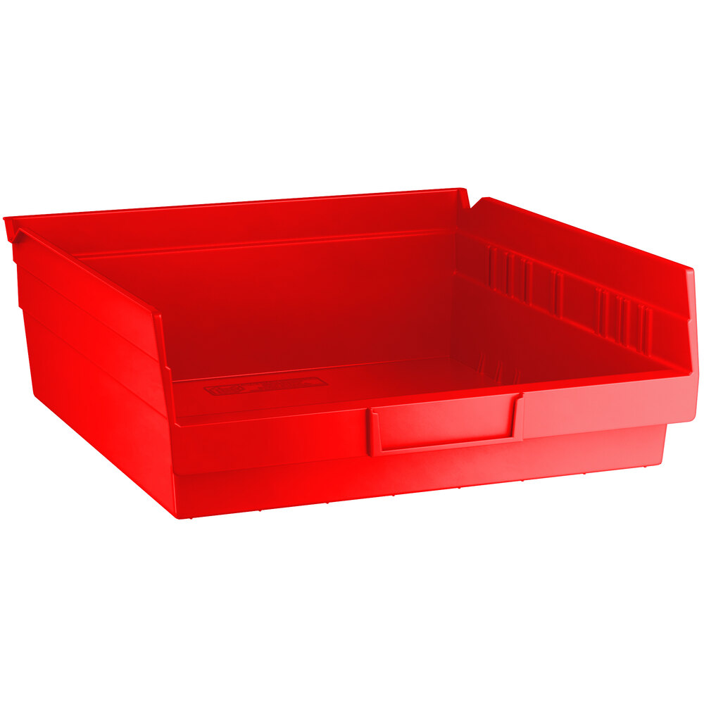 Regency Red Shelf Bin, 11 5/8 inch x 11 1/8 inch x 4 inch - 8/Case