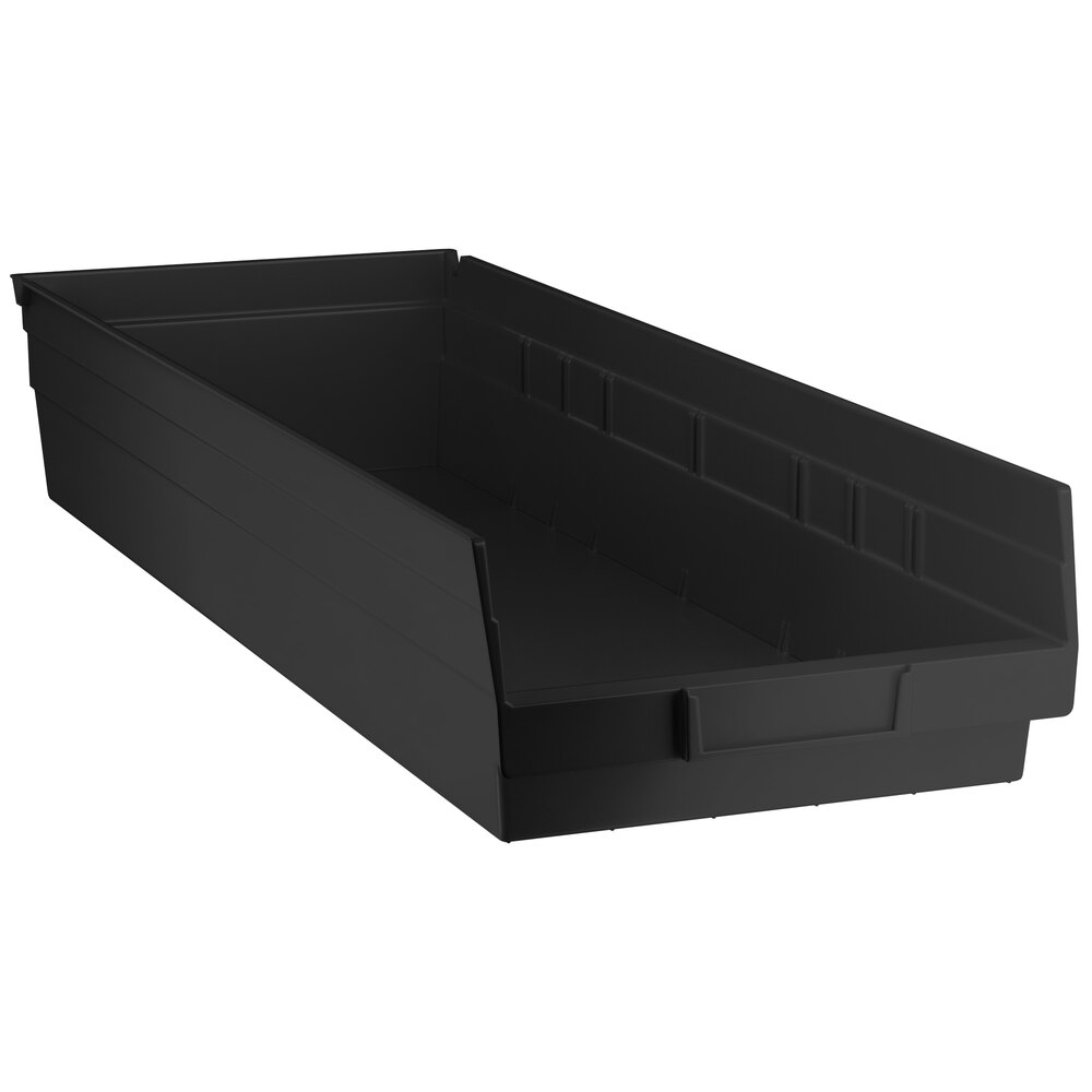 Regency Black Shelf Bin, 23 5/8 inch x 8 3/8 inch x 4 inch - 6/Case