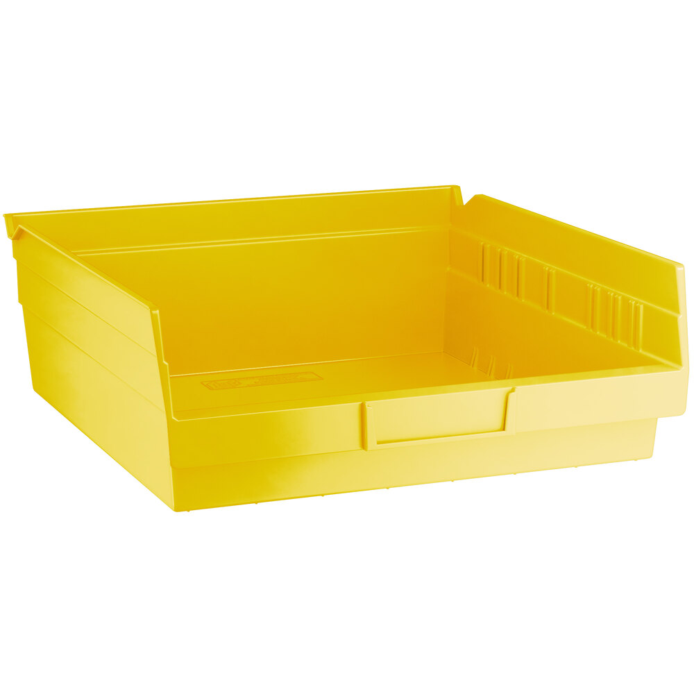 Regency Yellow Shelf Bin, 11 5/8 inch x 11 1/8 inch x 4 inch - 8/Case