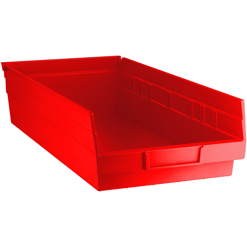 Regency Red Shelf Bin, 17 7/8 inch x 8 3/8 inch x 4 inch - 10/Case