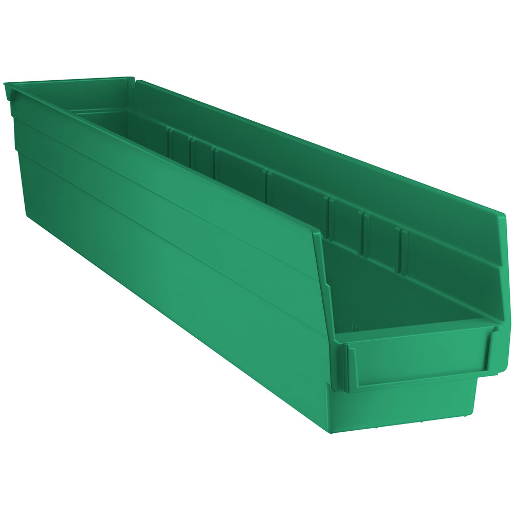 Regency Green Shelf Bin, 23 5/8 inch x 4 1/8 inch x 4 inch - 16/Case