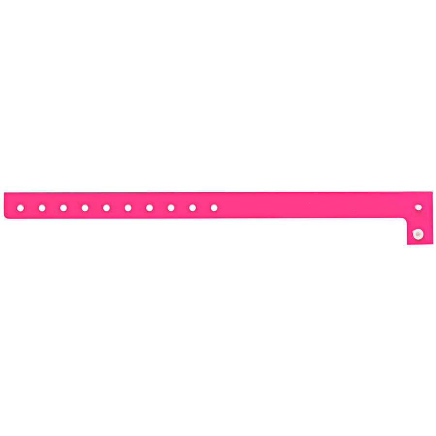 Carnival King Neon Pink Disposable Plastic Customizable Wristband 5/8 inch x 10 inch - 500/Box