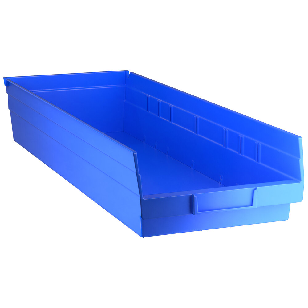 Regency Blue Shelf Bin, 23 5/8 inch x 8 3/8 inch x 4 inch - 6/Case