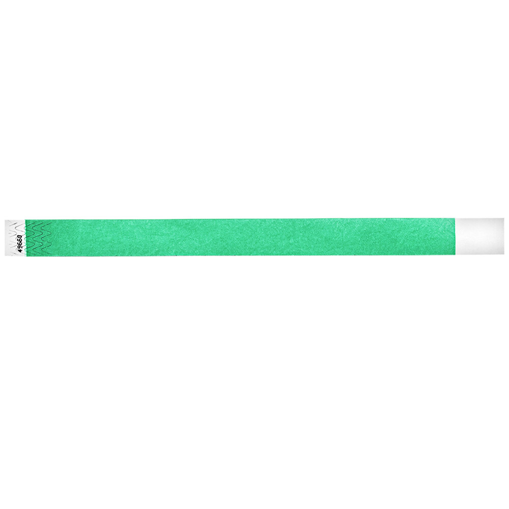 Carnival King Mint Green Disposable Tyvek® Wristband 3/4 inch x 10 inch - 500/Bag