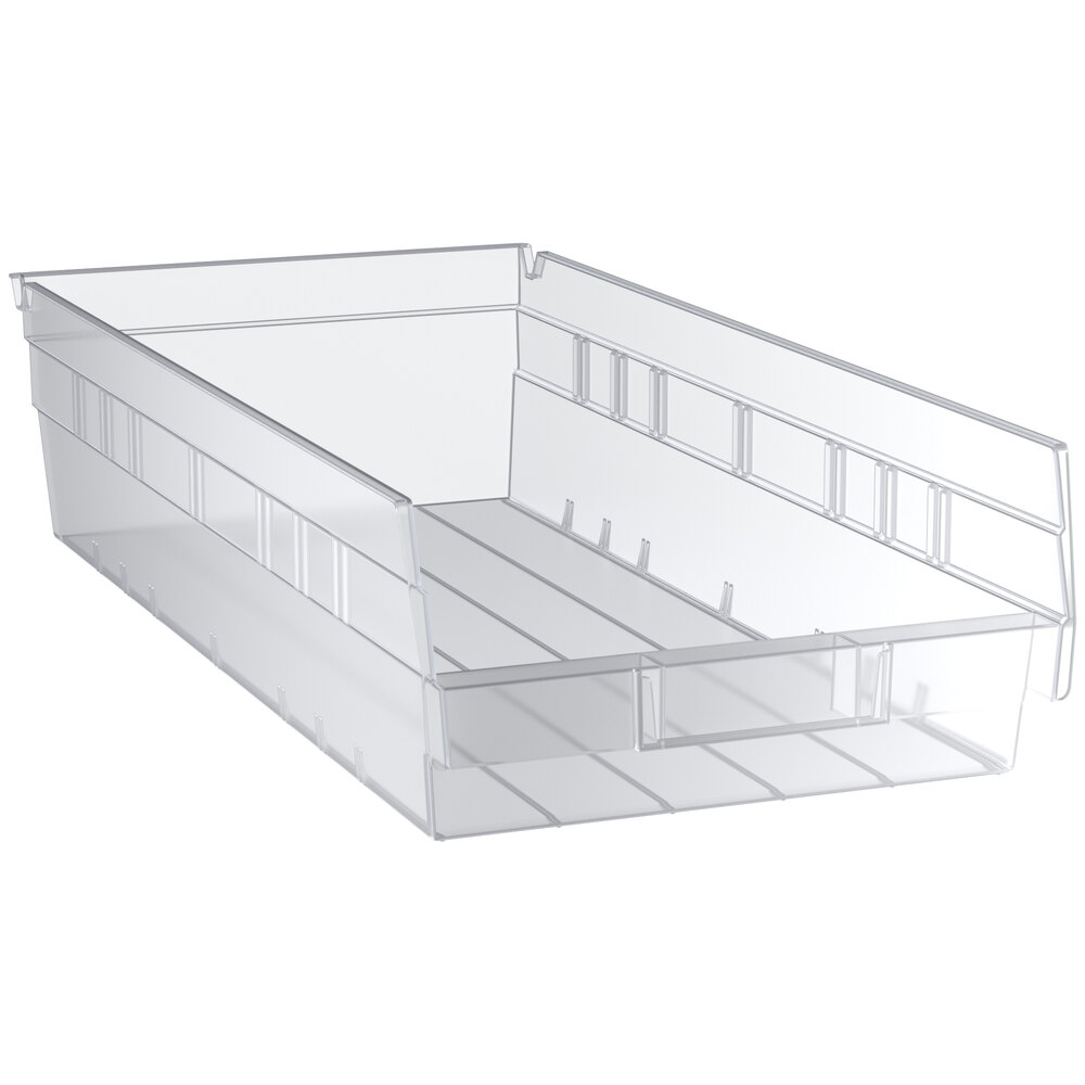 Regency Clear Shelf Bin, 17 7/8 inch x 8 3/8 inch x 4 inch - 10/Case