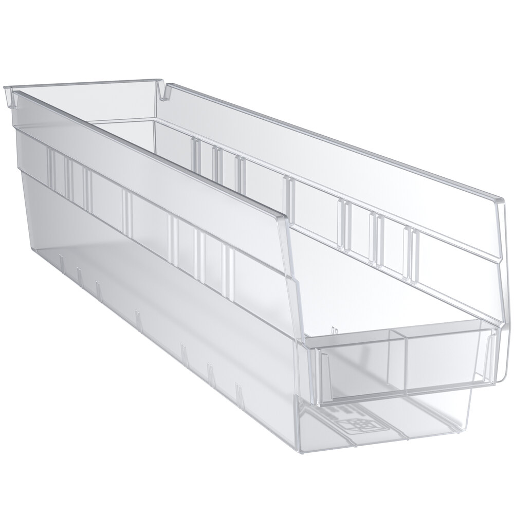 Regency Clear Shelf Bin, 17 7/8 inch x 4 1/8 inch x 4 inch - 20/Case