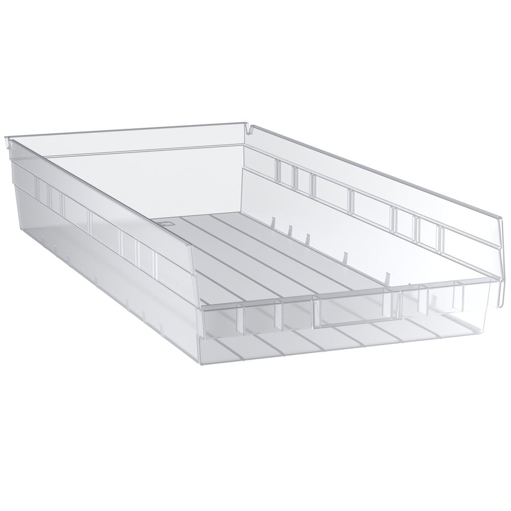 Regency Clear Shelf Bin, 23 5/8 inch x 11 1/8 inch x 4 inch - 6/Case