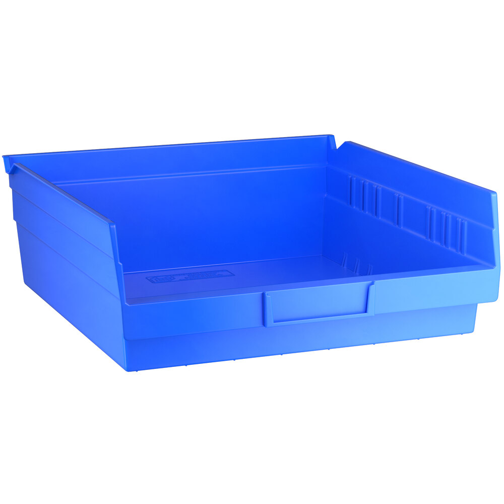 Regency Blue Shelf Bin, 11 5/8 inch x 11 1/8 inch x 4 inch - 8/Case