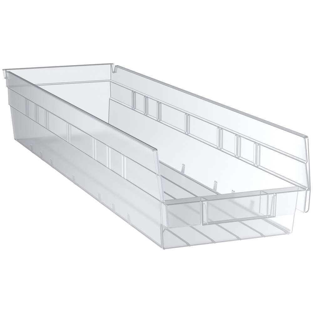 Regency Clear Shelf Bin, 23 5/8 inch x 6 5/8 inch x 4 inch - 8/Case