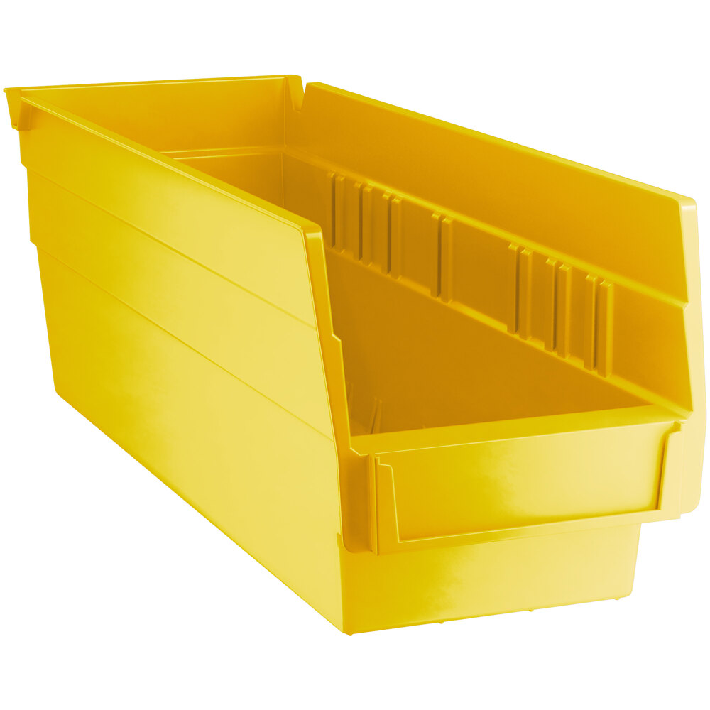 Regency Yellow Shelf Bin, 11 5/8 inch x 4 1/8 inch x 4 inch - 36/Case