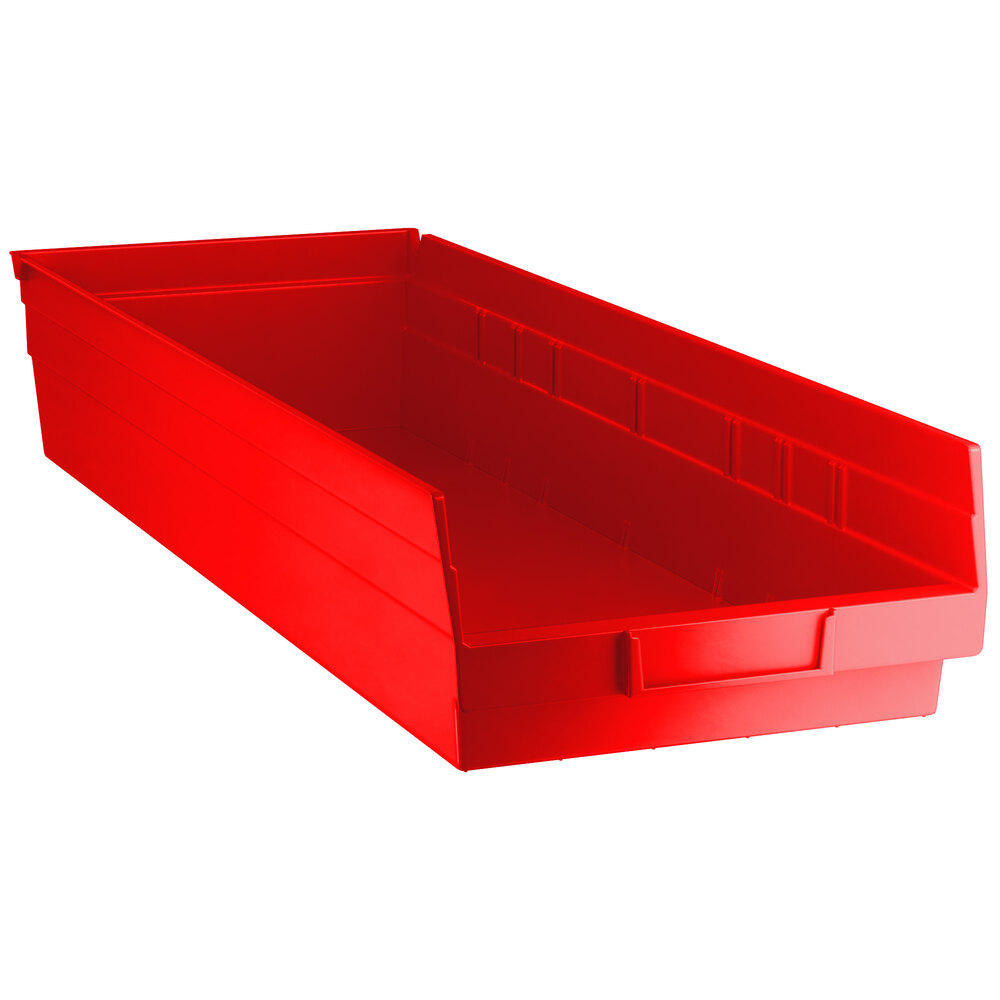 Regency Red Shelf Bin, 23 5/8 inch x 8 3/8 inch x 4 inch - 6/Case