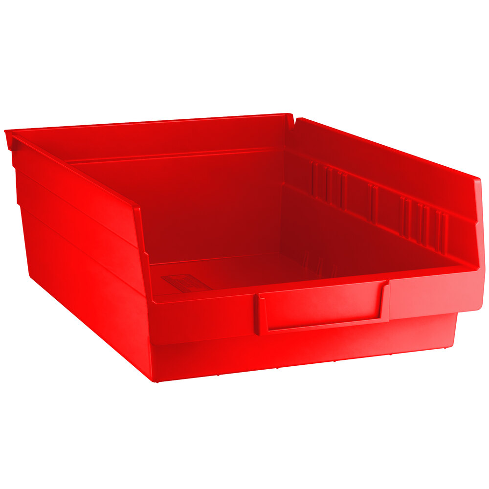 Regency Red Shelf Bin, 11 5/8 inch x 8 3/8 inch x 4 inch - 20/Case