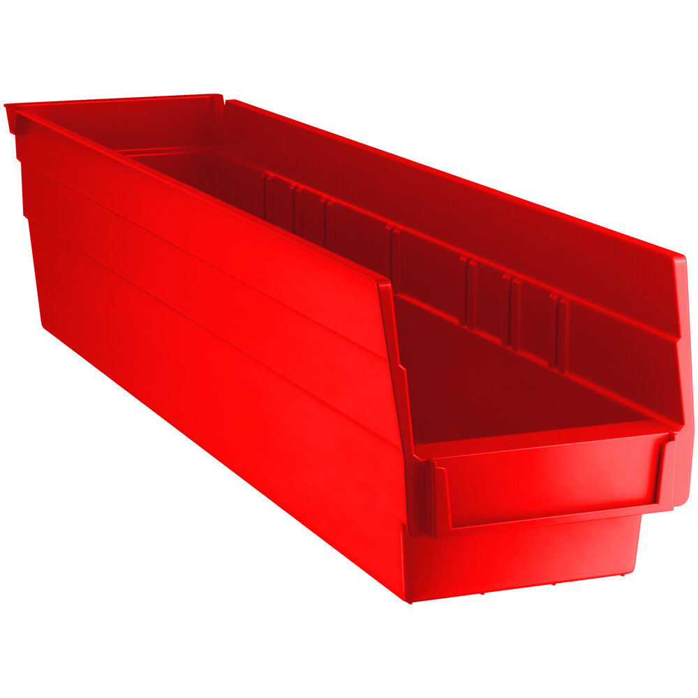 Regency Red Shelf Bin, 17 7/8 inch x 4 1/8 inch x 4 inch - 20/Case