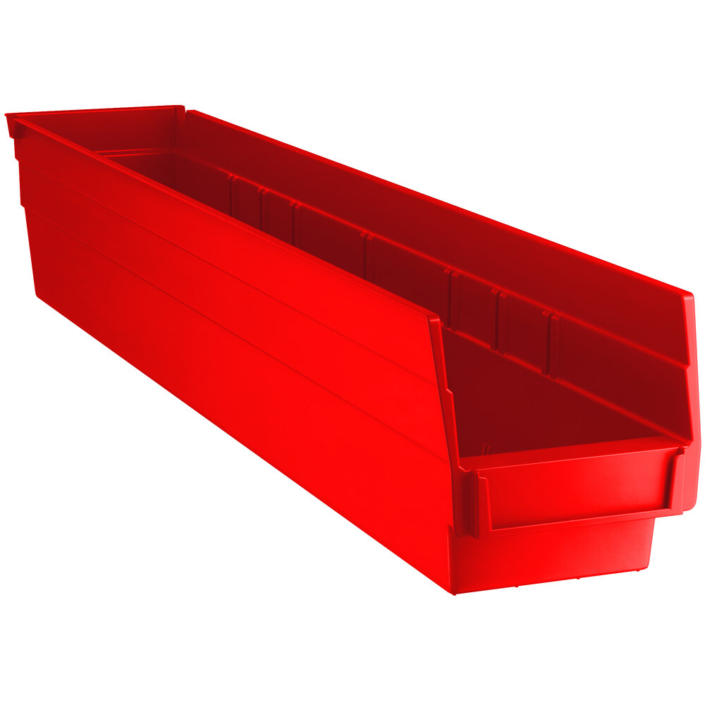 Regency Red Shelf Bin, 23 5/8 inch x 4 1/8 inch x 4 inch - 16/Case