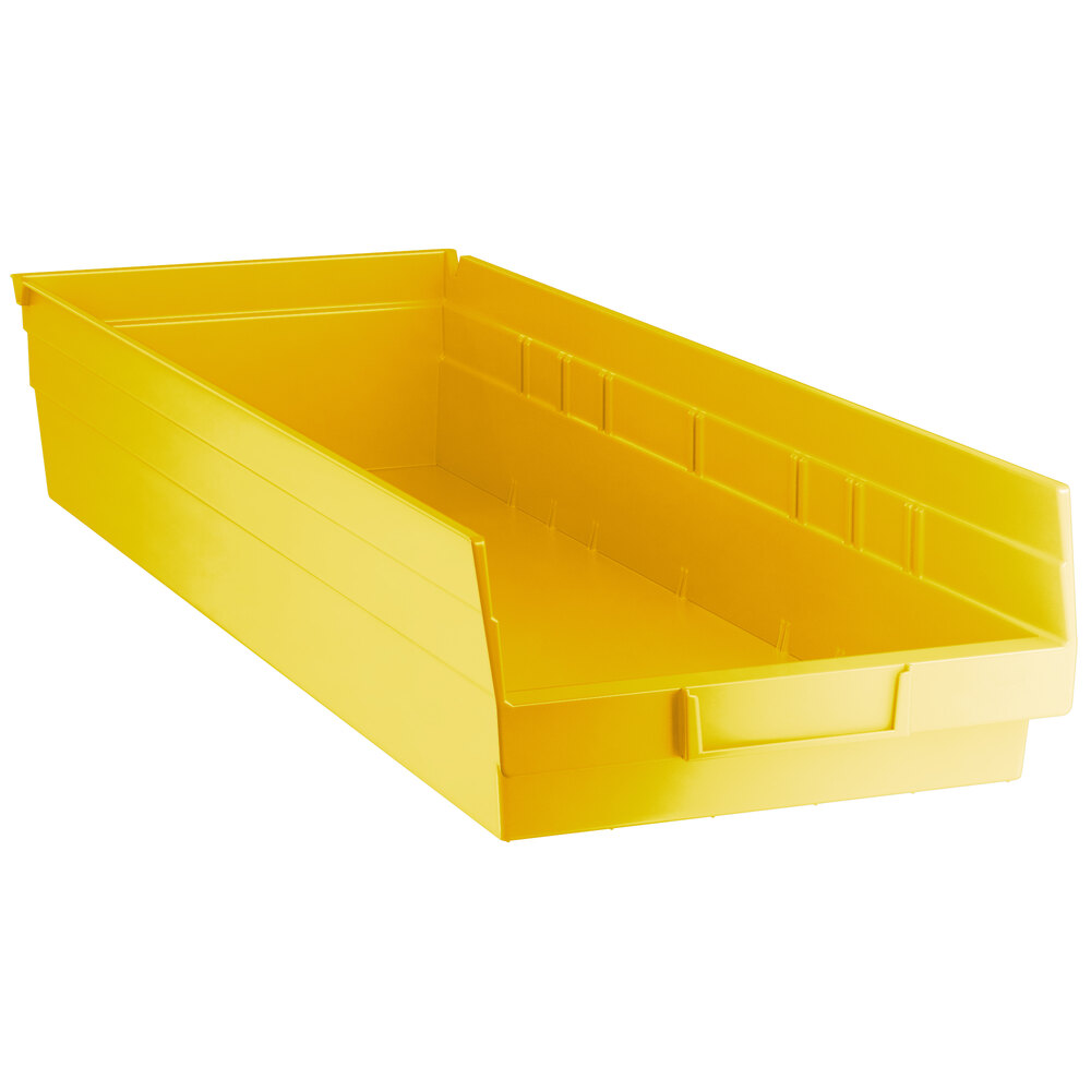 Regency Yellow Shelf Bin, 23 5/8 inch x 8 3/8 inch x 4 inch - 6/Case