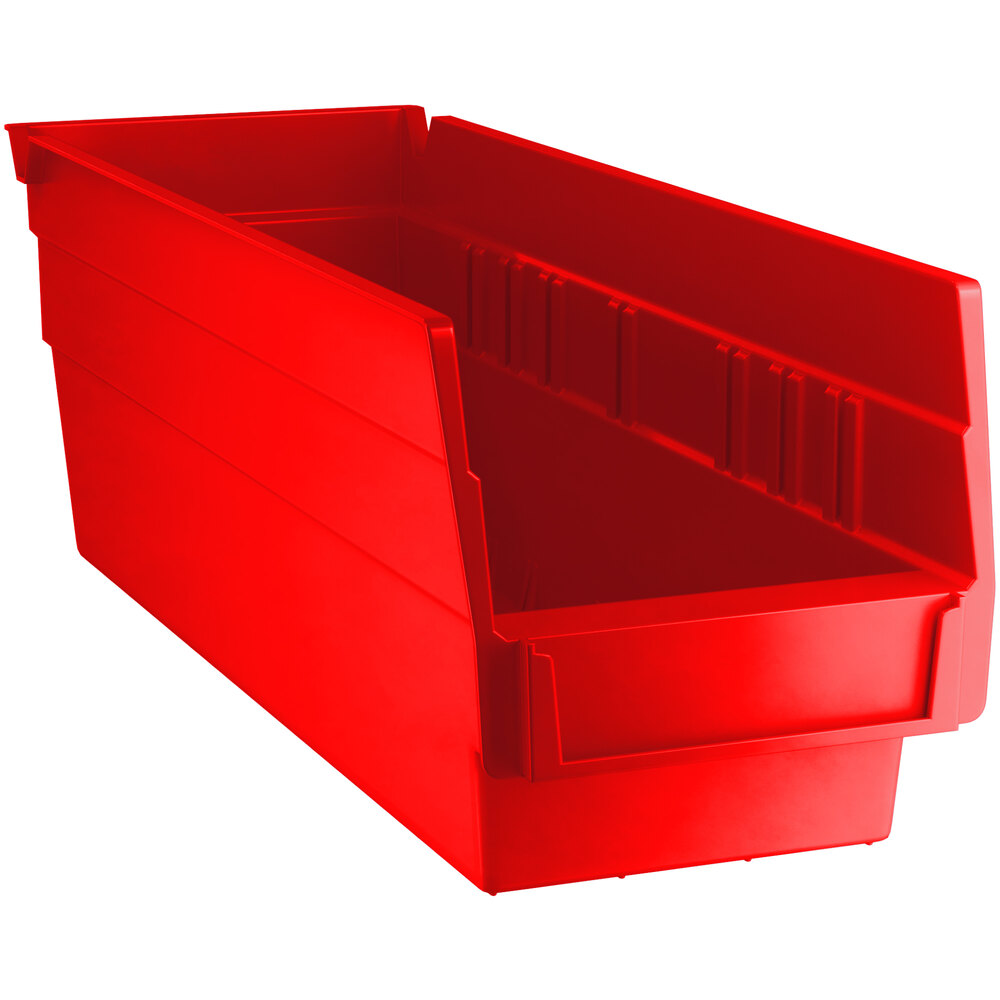 Regency Red Shelf Bin, 11 5/8 inch x 4 1/8 inch x 4 inch - 36/Case