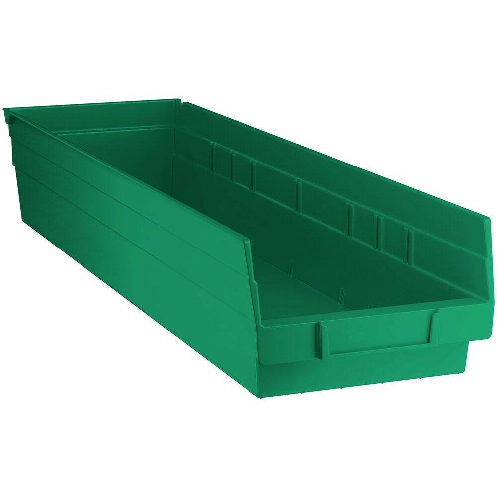 Regency Green Shelf Bin, 23 5/8 inch x 6 5/8 inch x 4 inch - 8/Case