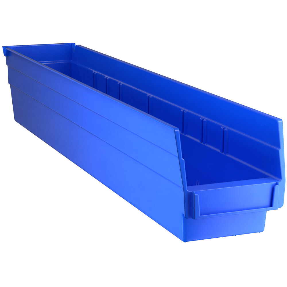Regency Blue Shelf Bin, 23 5/8 inch x 4 1/8 inch x 4 inch - 16/Case