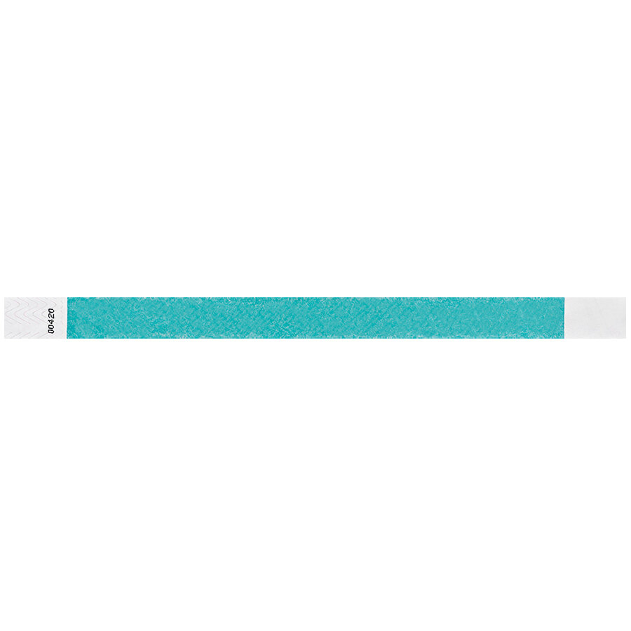 Carnival King Teal Disposable Tyvek® Customizable Wristband 3/4 inch x 10 inch - 500/Bag