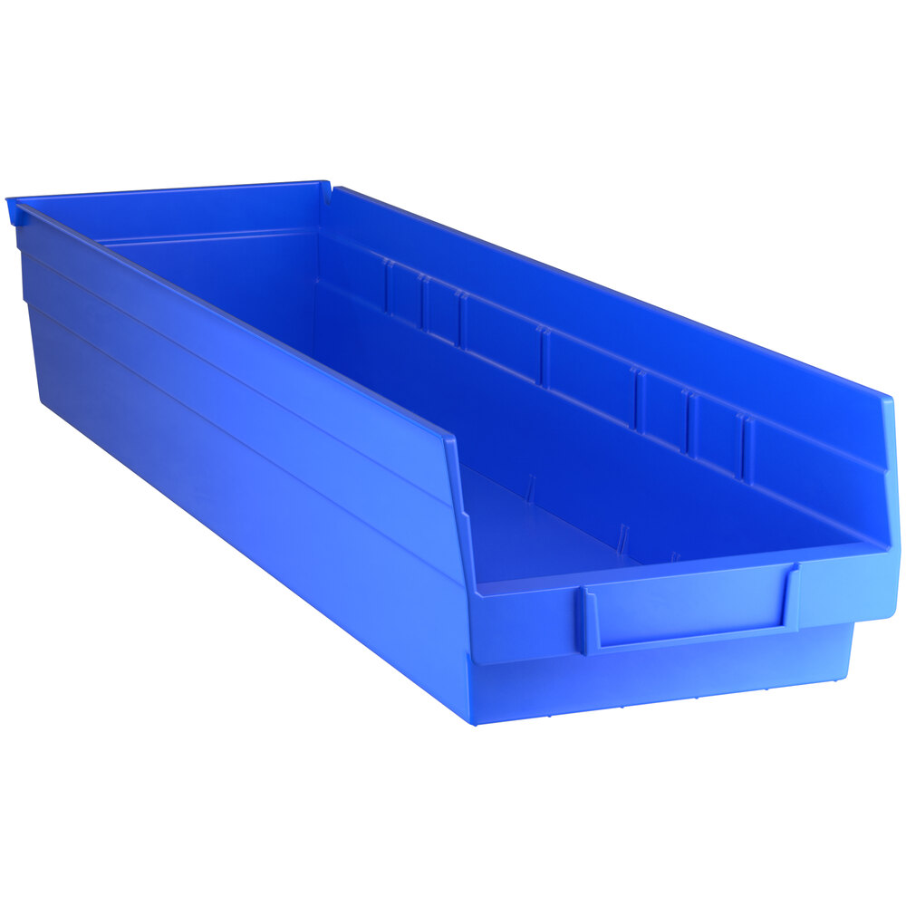 Regency Blue Shelf Bin, 23 5/8 inch x 6 5/8 inch x 4 inch - 8/Case