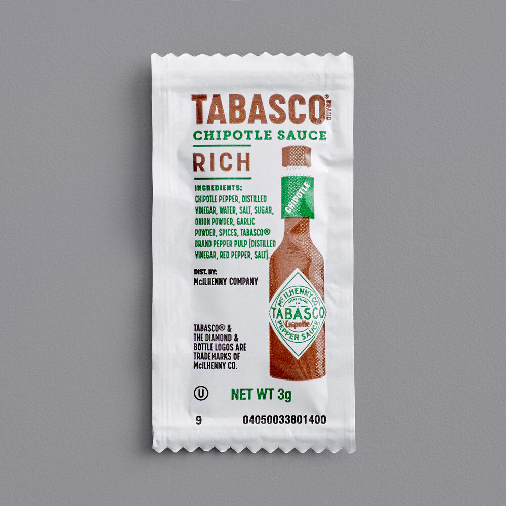 TABASCO® Chipotle Hot Sauce Portion Packet 3 Gram 200/Case