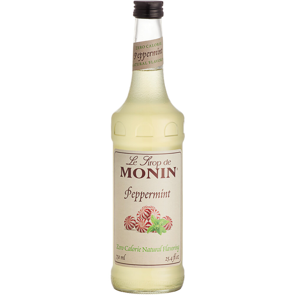 Monin Zero Calorie Natural Peppermint Flavoring Syrup 750 mL