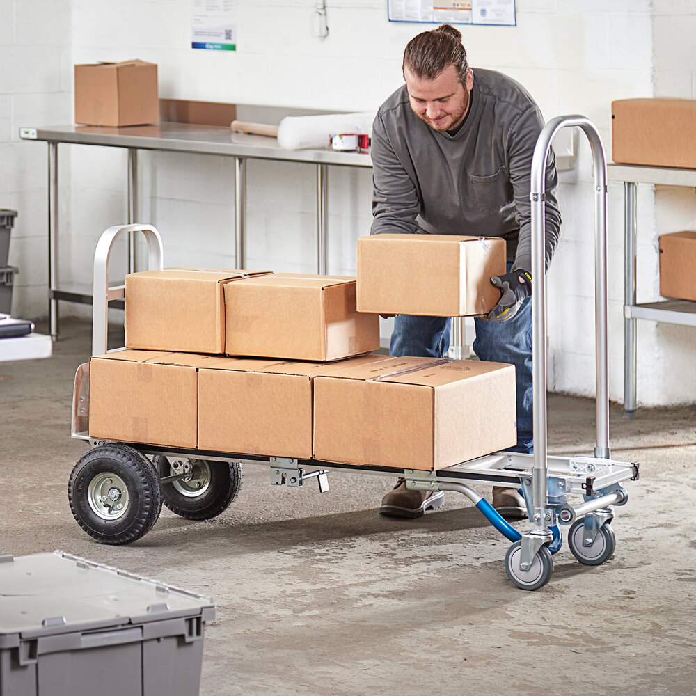 750 lb. 2-in-1 Convertible Hand Truck with Nose Plate and
