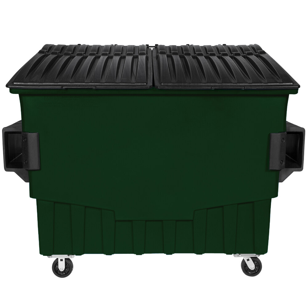 Toter FR04000940 4 Cubic Yd. Green Front End Loading Mobile Trash Container / Dumpster (2000 lb
