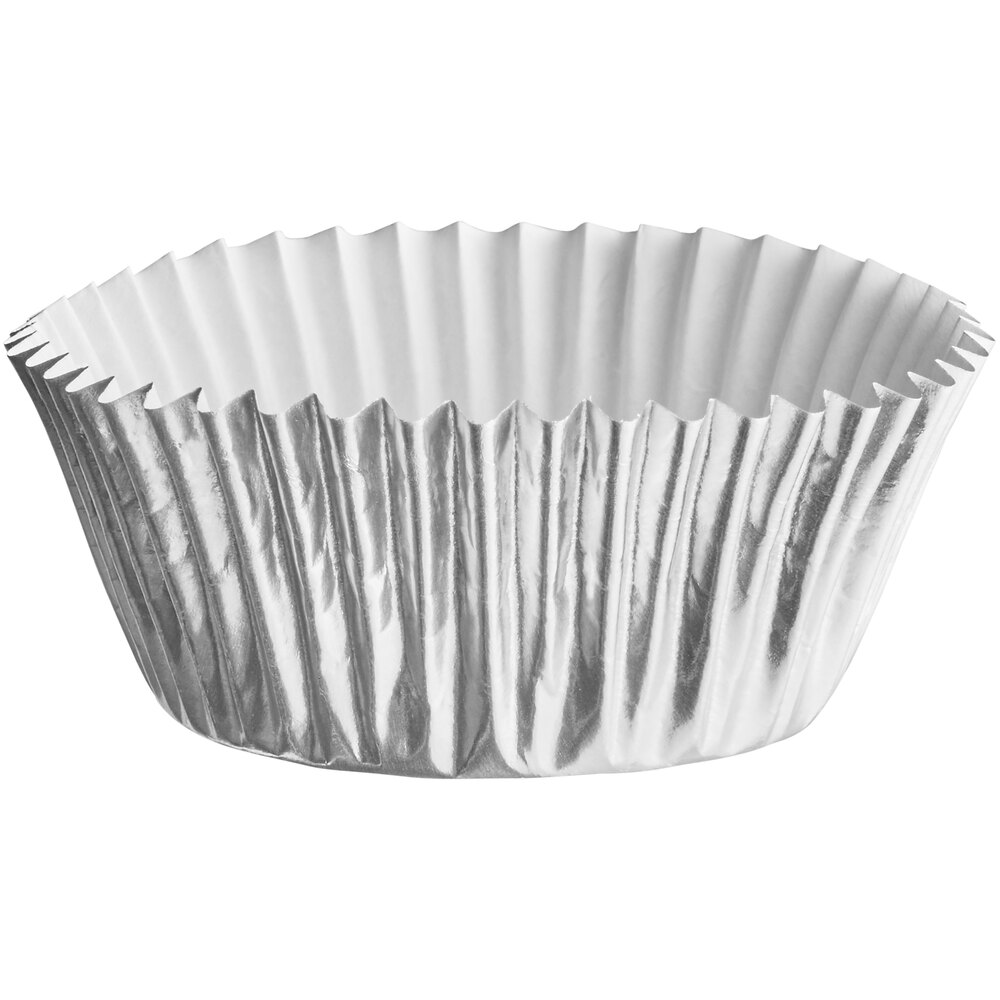 Enjay 2" x 1 1/4" Silver Foil Baking Cup 10200/Case