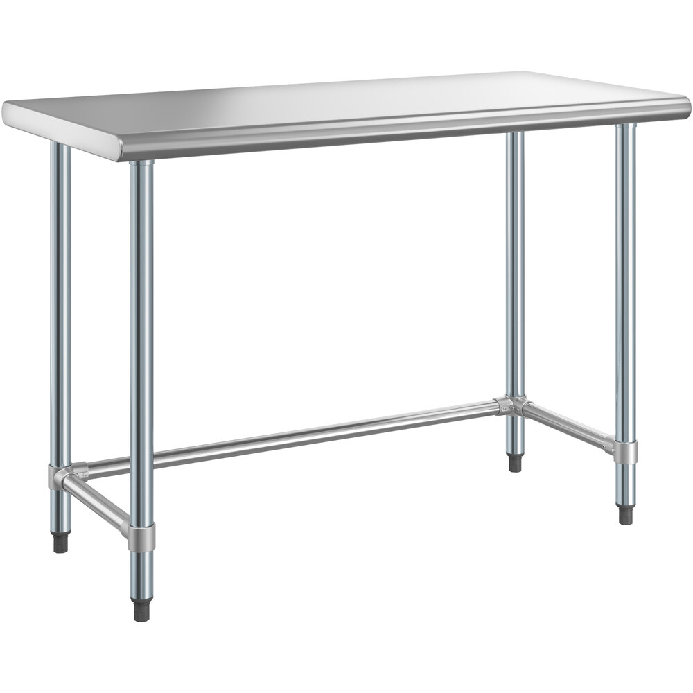 Steelton 24" x 48" 18Gauge 430 Stainless Steel Open Base Work Table