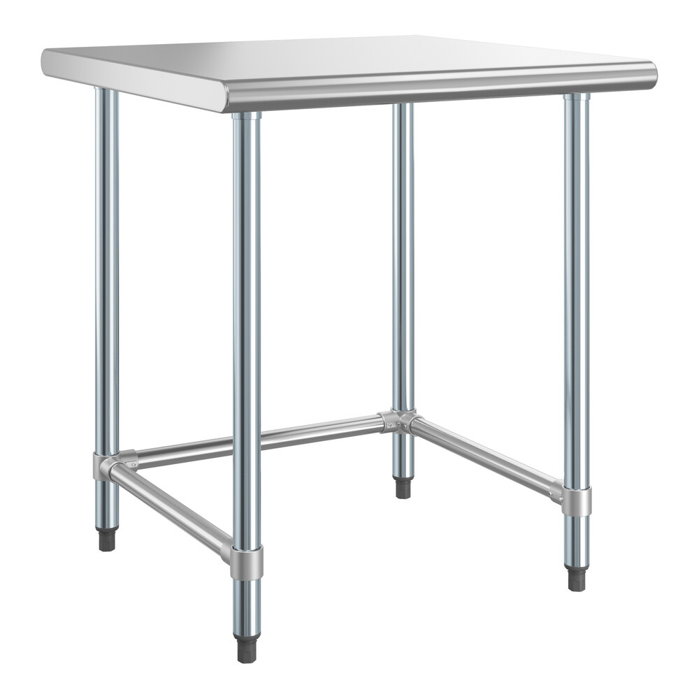 Steelton 30" x 30" 18Gauge 430 Stainless Steel Open Base Work Table