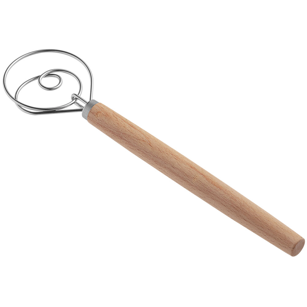 Choice 13 Stainless Steel Danish Dough Whip / Whisk with Wood Handle