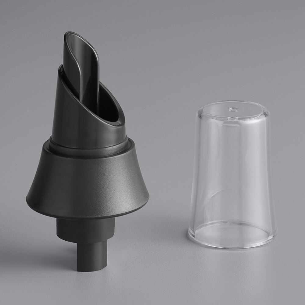 Franmara Black Dripless Wine Pourer with Clear SnapSeal Lid 8221