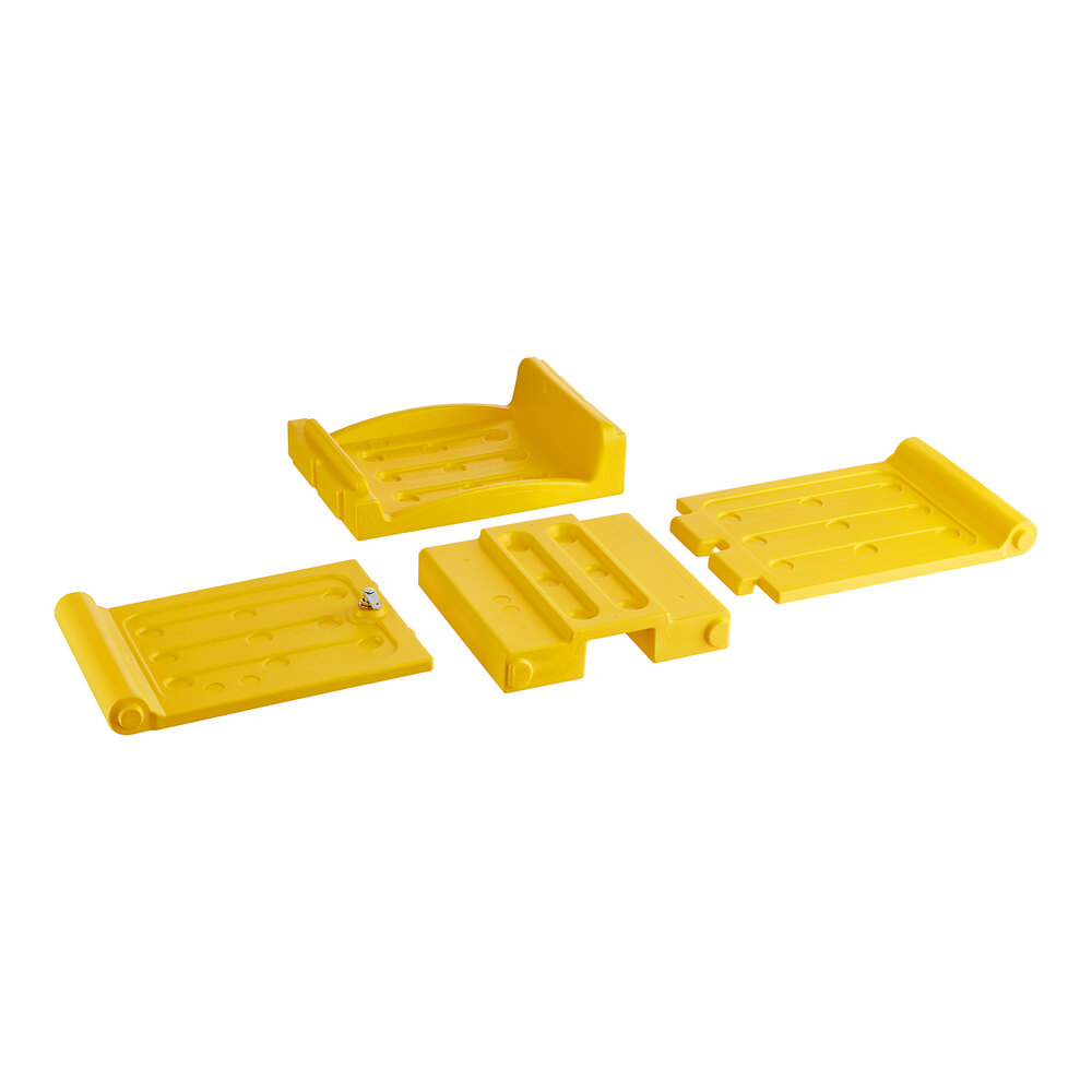 Yellow Lock Box with Key for Premium 3-Shelf Janitor Cart