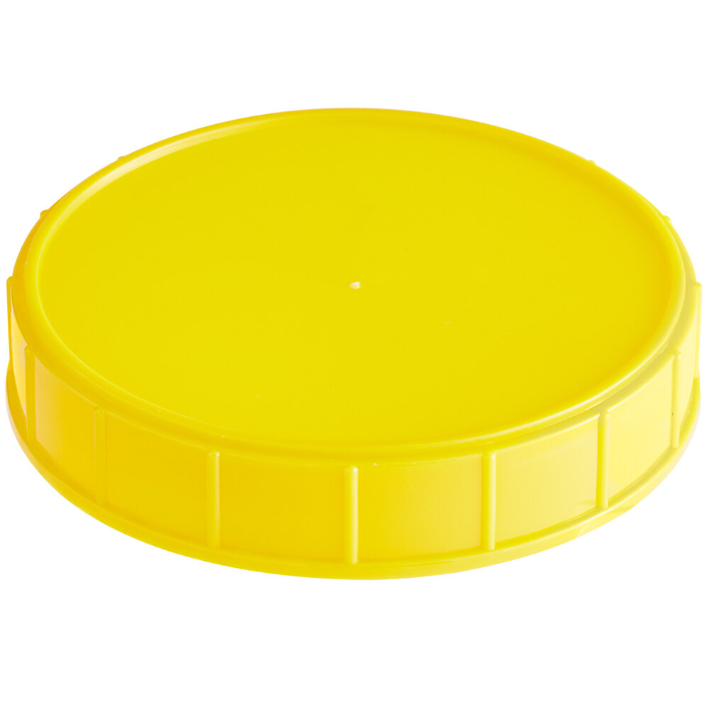 120 mm Unlined Yellow Plastic Canister Lid 256/Case