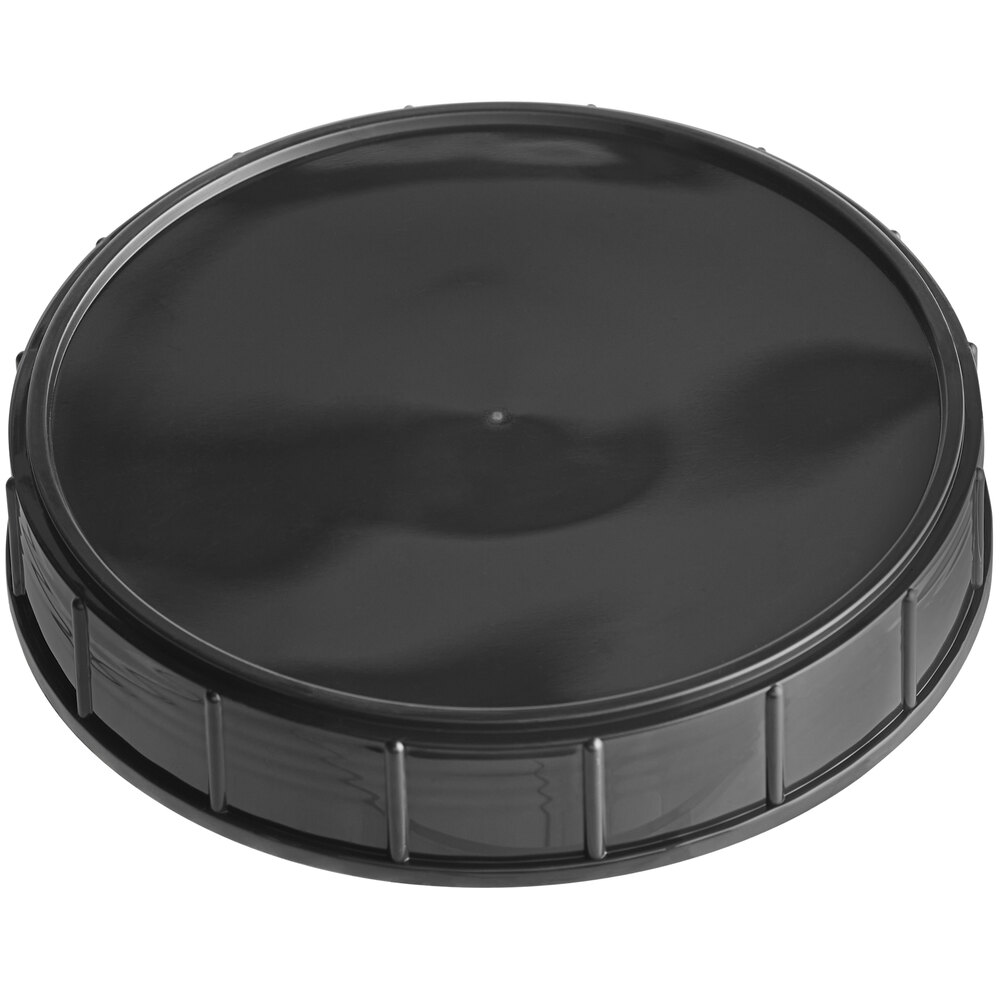 120 mm Unlined Black Plastic Canister Lid 256/Case