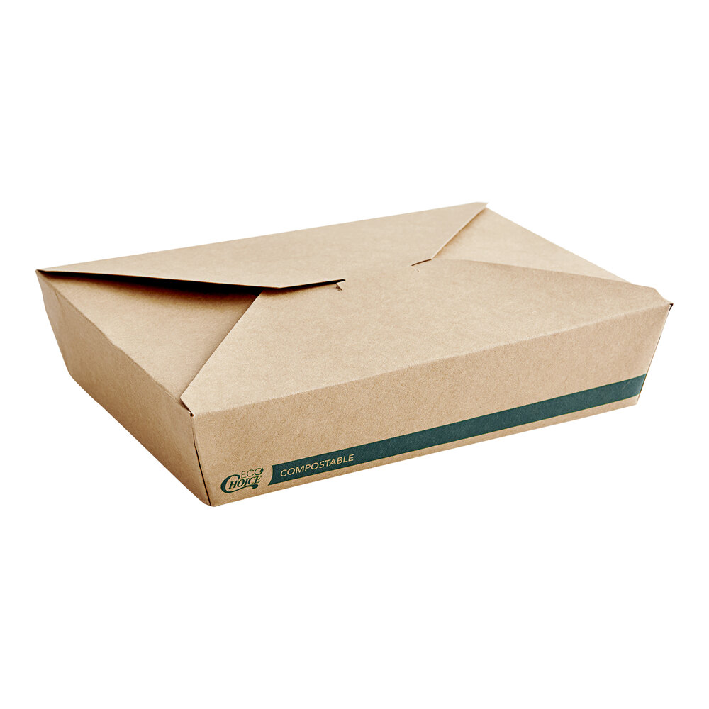 Kraft Paper Rectangular Takeout Food Containers with paper cover (300 sets)  – DNET-ECO COMPANY LIMITED
