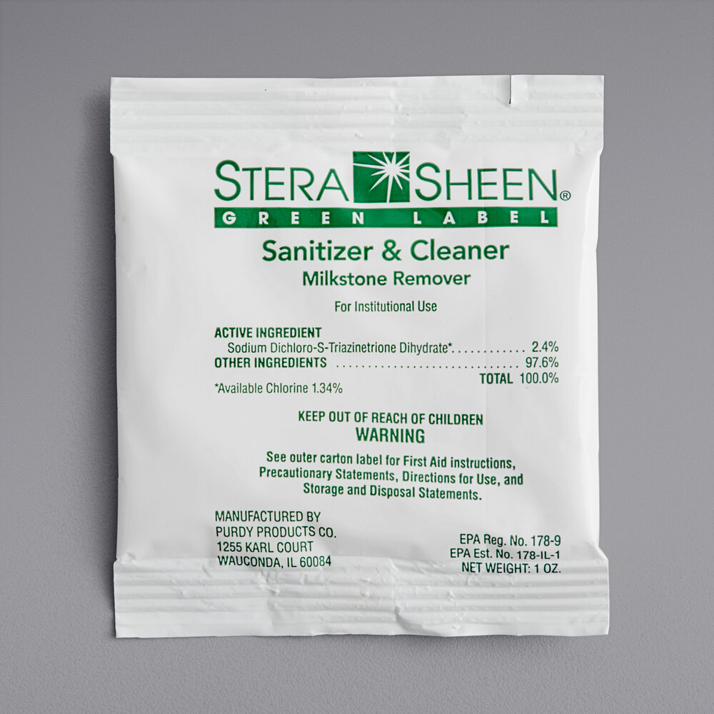Crathco SteraSheen Green Label 25000355 1 oz. Cleaner and Sanitizer