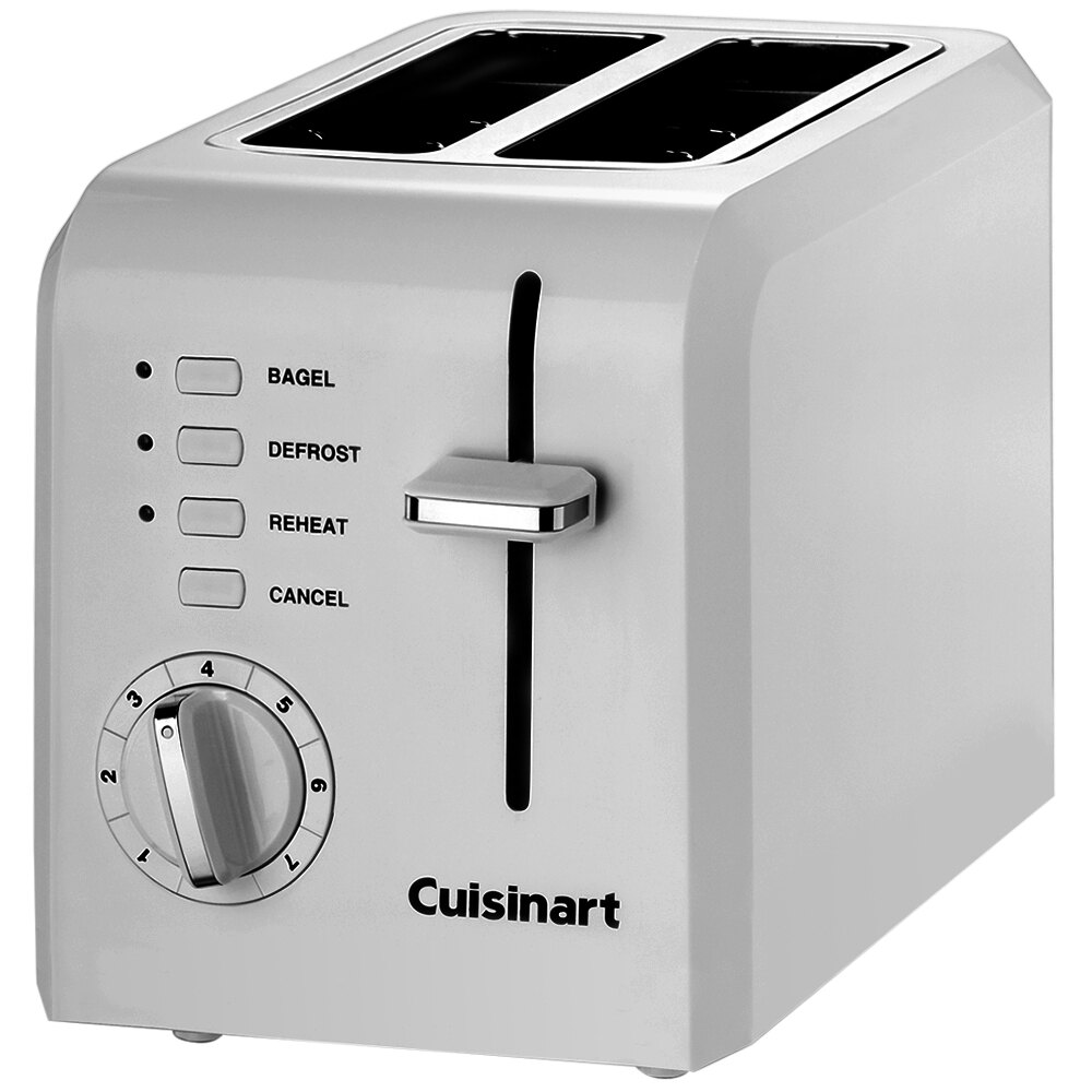 Waring CPT-122WH Cuisinart 2 Slice Toaster w/ 1 1/2 Slots - (3) Controls & 7 Setting Dial, White/Stainless, 120 V