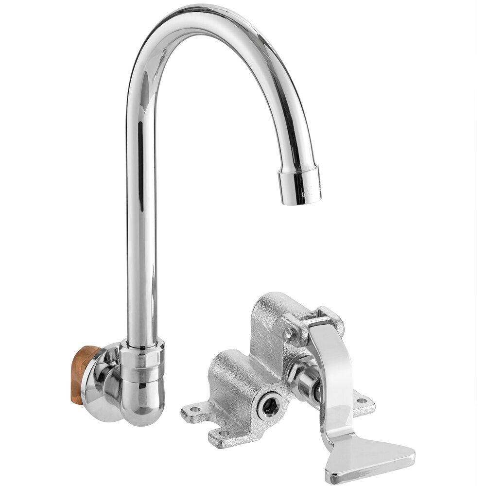 Regency Wall Mount Handsink Faucet with 6 inch Gooseneck Spout with Foot Pedal Valve