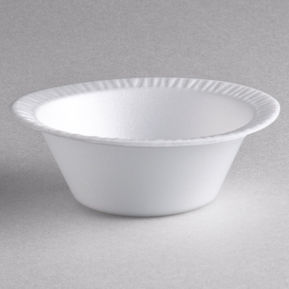 DART 5 oz. White Non-Laminated Disposable Foam Bowls, 125 / Pack