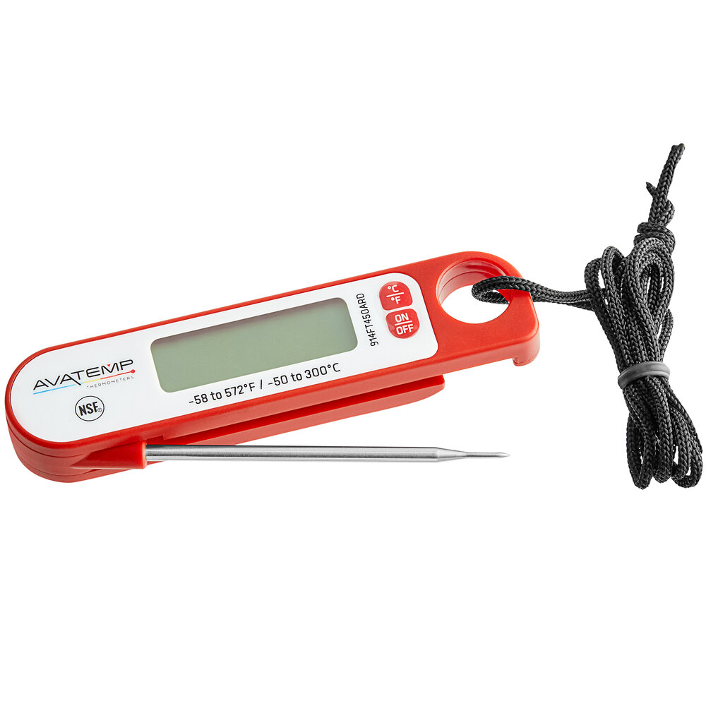 AvaTemp 3" Red Digital Folding Probe Thermometer with