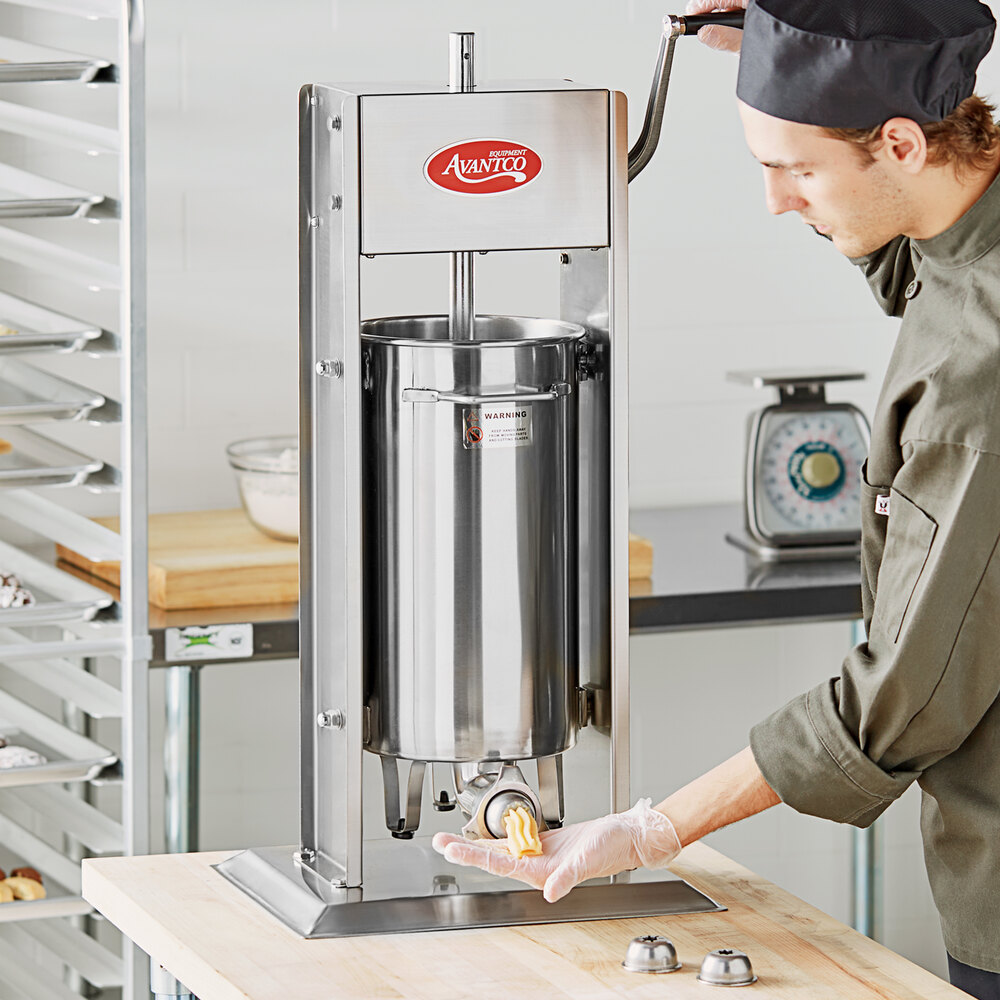 Avantco CS30V 30 lb. Stainless Steel Vertical Manual Churro Stuffer