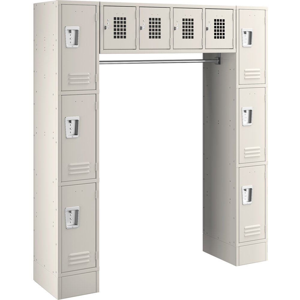 Regency Space Solutions Beige 3 Tier Locker with 10 Compartments and Garment Rack