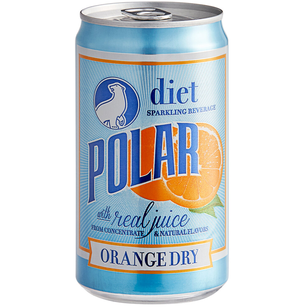 Polar Diet Orange Dry Can 7.5 fl. oz. - 6/Pack