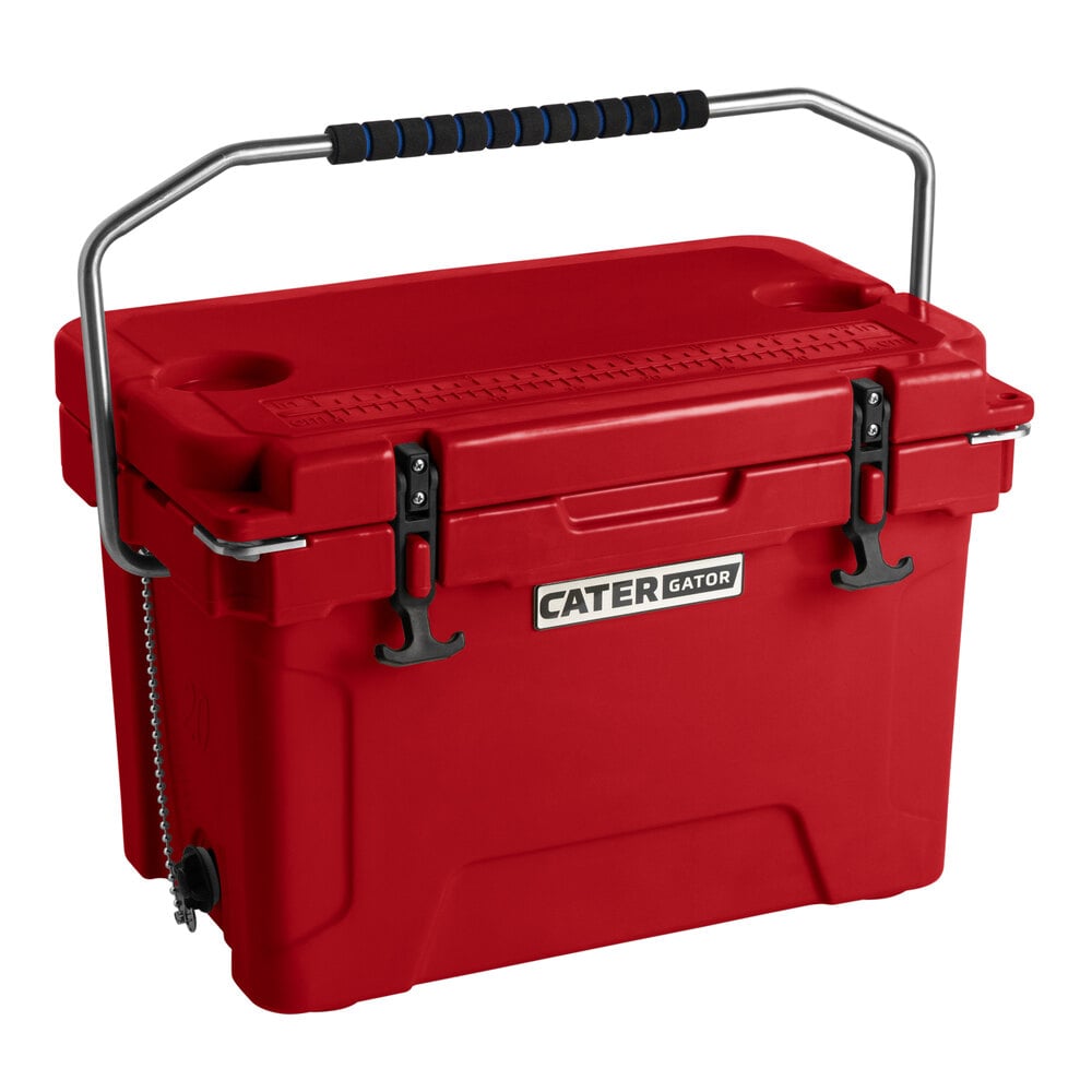 CaterGator CG20RED Red 20 Qt. Rotomolded Outdoor Cooler / Ice Chest