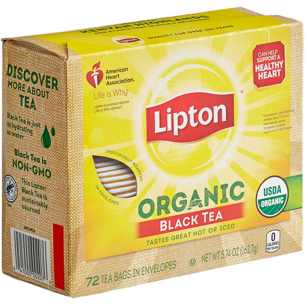 Lipton Organic Black Tea Bags 72/Box