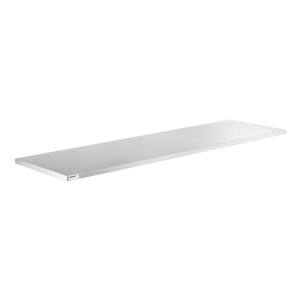 A rectangular, flat, metallic shelf with a smooth surface and clean edges, shown against a white background.