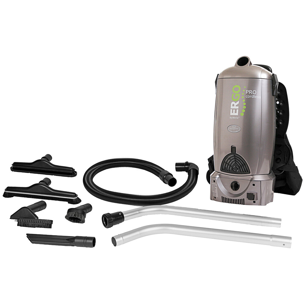 Atrix VACBPAIC Ergo Pro 8 Qt. Cordless Backpack Vacuum with HEPA Filtration and Tool Kit 26V, 300W