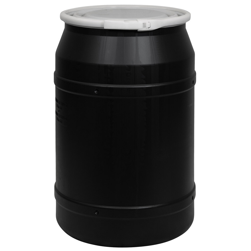 Eagle Manufacturing 1656BLK 55 Gallon Black Plastic Barrel Drum with